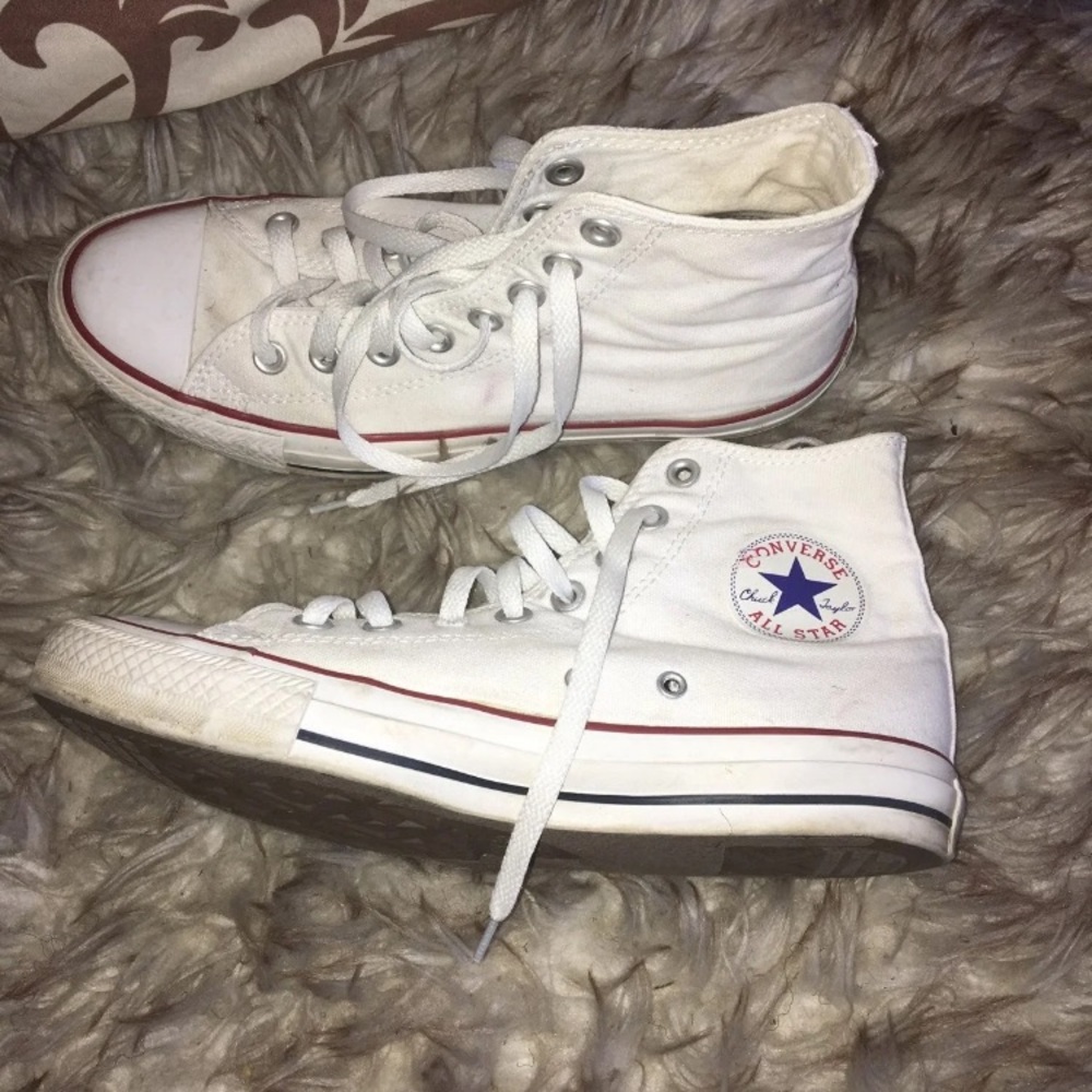 White hightop converse